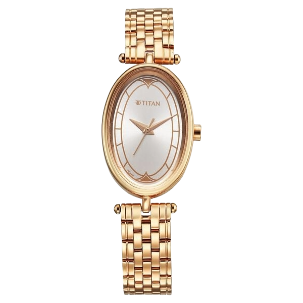 Titan Karishma Quartz Analog Silver Dial Rose Gold Stainless Steel Strap Women's Watch, 2758WM01