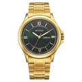 Titan Karishma Quartz Analog with Day and Date Green Dial Golden Stainless Steel Strap Men's Watch, 1870YM01