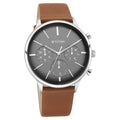 Titan Light Leathers Multifunction Black Dial Brown Leather Strap Men's Watch, 90134SL01