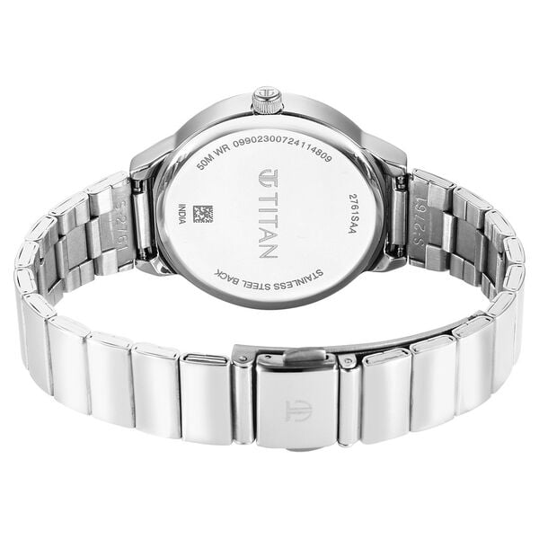 Titan Neo Multifunction Pink Dial Silver Color Stainless Steel Strap Women's Watch, 2761SM02