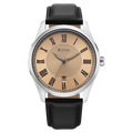 Titan Neo Roman Analog with Rose Gold Dial Brown Leather Strap Men's Watch, 10063SL01