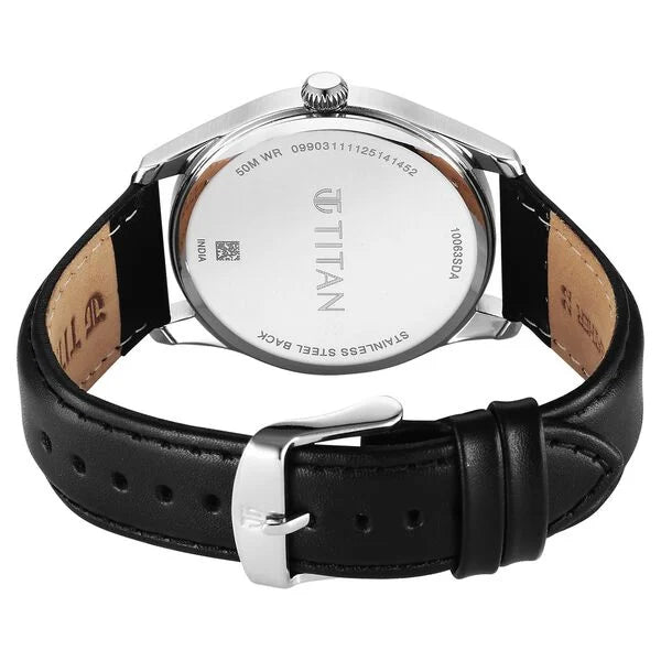 Titan Neo Roman Analog with Rose Gold Dial Brown Leather Strap Men's Watch, 10063SL01