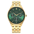 Titan Opulent Green Dial Quartz Multifunction Stainless Steel Strap Men's Watch, 90127YM05