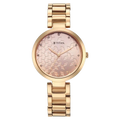 Titan Purple Superheads Quartz Analog Rose Gold Dial Rose Gold Stainless Steel Strap Women's Watch, 2480WM08