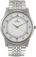 Titan Quartz Analog White Dial Men's Watch, 1773SM01