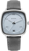 Titan Quartz Analog with Date Anthracite Dial Leather Strap Men's Watch, 1885SL01