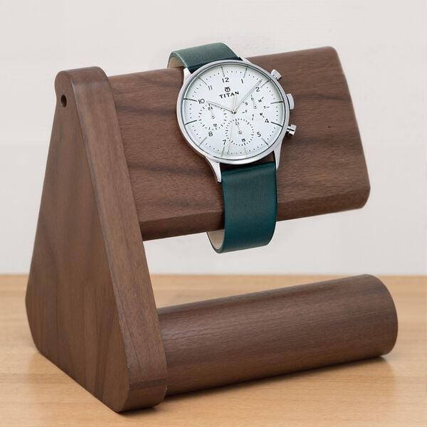 Titan Quartz Multifunction White Dial Leather Strap Men's Watch, 90102SL03