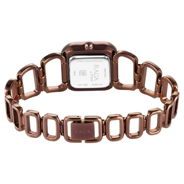 Titan Raga Ascend Quartz Analog Brown Dial With Brown Color Metal Strap Women's Watch, 2697QM02