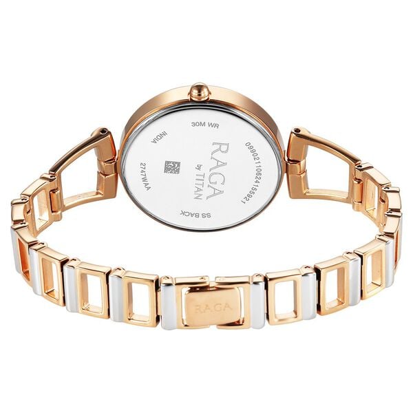 Titan Raga Ascend Quartz Analog Mother Of Pearl Dial With Two Toned Color Metal Strap Women's Watch, 2747KM01
