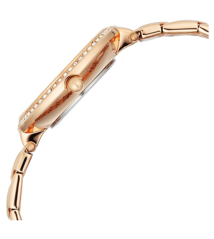 Titan Raga DEC Blaze Quartz Analog Brown Mother Of Pearl Dial Rose Gold Metal Strap Women's Watch, 2793WM01