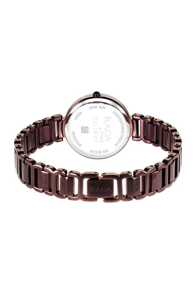 Titan Raga Delight Quartz Analog Brown Dial Brown Metal Strap Women's Watch, 2608QM02