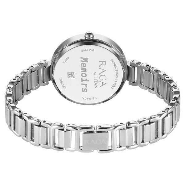 Titan Raga Memoirs Quartz Analog Silver Dial With Silver Color Metal Strap Women's Watch, 2752SM01