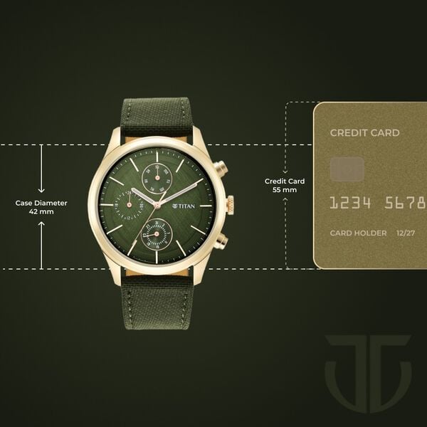 Titan Raga Neo Splash Green Dial Quartz Analog with Date Fabric Strap for Men's Watch, 1805WP01