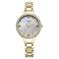 Titan Raga Showstopper Quartz Analog Mother Of Pearl Round Dial Golden Metal Strap Women's Watch, 95275YM01
