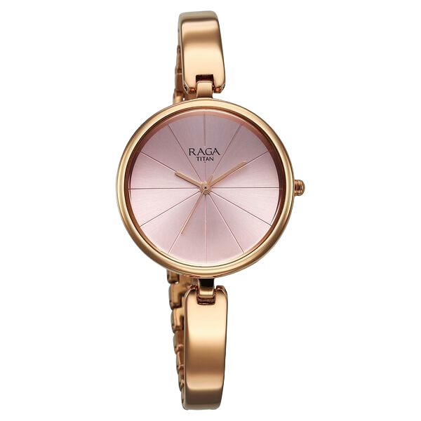 Titan Raga Showstopper Quartz Analog Pink Dial Metal Strap Women's Watch, 2772WM01