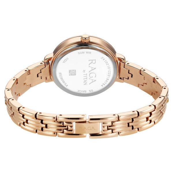 Titan Raga Showstopper Quartz Analog Pink Dial Metal Strap Women's Watch, 95286WM01