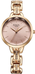 Titan Raga Showstopper Quartz Analog Rose Gold Dial Metal Strap Women's Watch, 95352WM01
