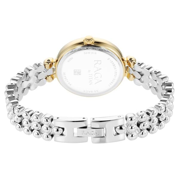 Titan Raga Showstopper Quartz Analog Silver Dial Metal Strap Women's Watch, 95262BM01