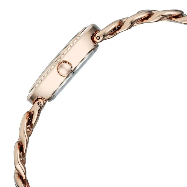Titan Raga Spotlight Quartz Analog Grey Dial Rose Gold Metal Strap Women's Watch, 95429WM01