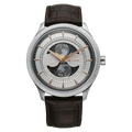 Titan Stellar Analog with Dual Moon Phase and Silver Dial Brown Leather Strap Men's Watch, 10050SL01