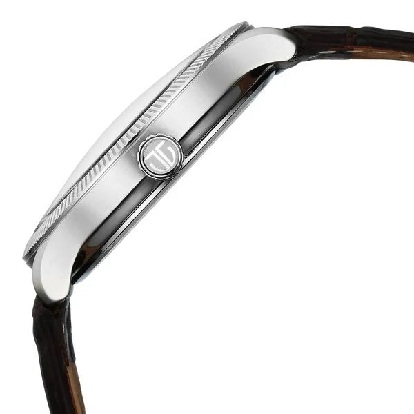Titan Stellar Analog with Dual Moon Phase and Silver Dial Brown Leather Strap Men's Watch, 10050SL01