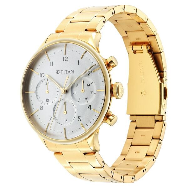 Titan Urban Magic Silver Dial Quartz Multifunction Stainless Steel Strap Men's Watch, 90102YM01