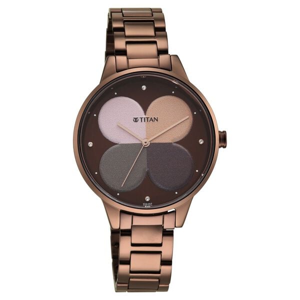 Titan Women's Purple Allure Watch: Floral Mosaic Dial & Sleek Strap Women's Watch, 2648QM01
