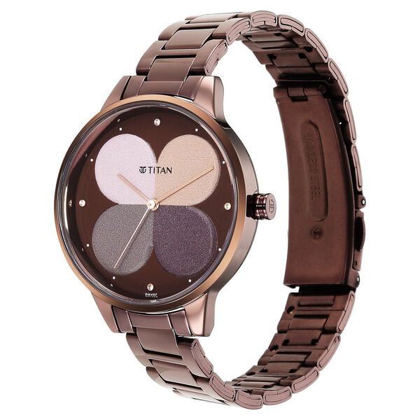Titan Women's Purple Allure Watch: Floral Mosaic Dial & Sleek Strap Women's Watch, 2648QM01