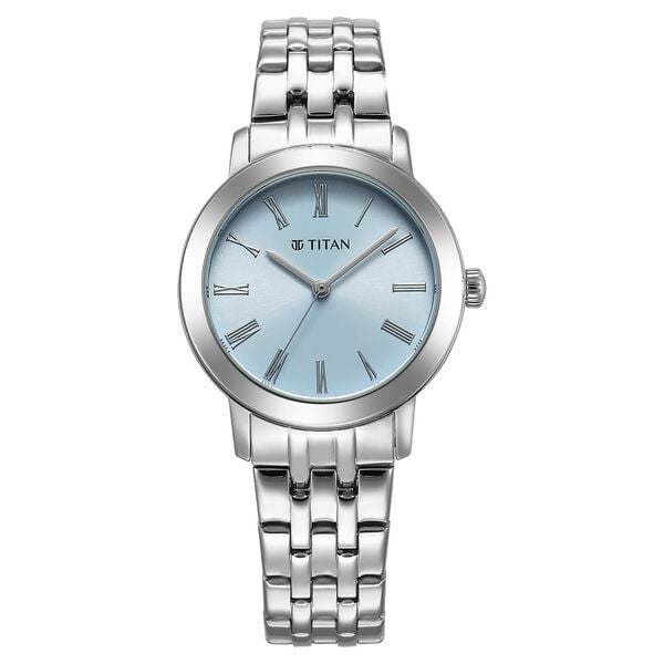 Titan Workmode Quartz Analog Blue Dial Stainless Steel Strap Women's Watch, 95312SM01
