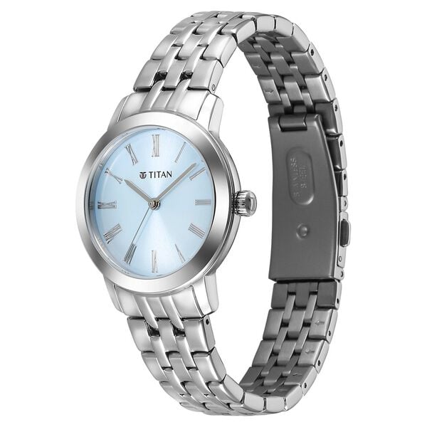 Titan Workmode Quartz Analog Blue Dial Stainless Steel Strap Women's Watch, 95312SM01