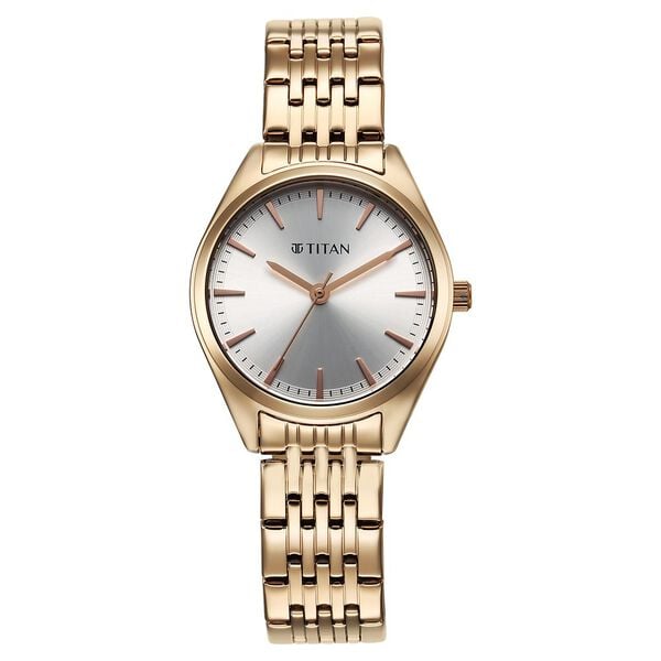 Titan Workmode Quartz Analog Silver Dial Stainless Steel Strap Women Watches, 95322WM01