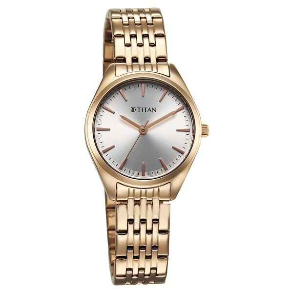 Titan Workmode Quartz Analog Silver Dial Stainless Steel Strap Women Watches, 95322WM01