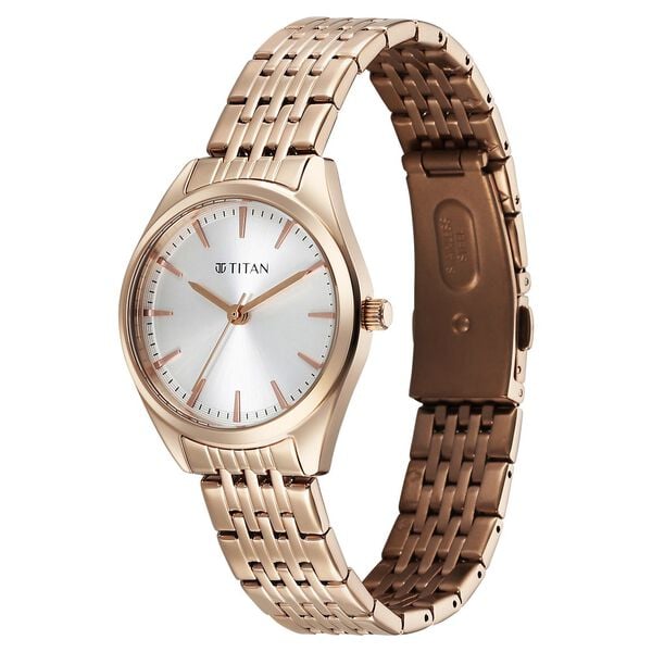 Titan Workmode Quartz Analog Silver Dial Stainless Steel Strap Women Watches, 95322WM01