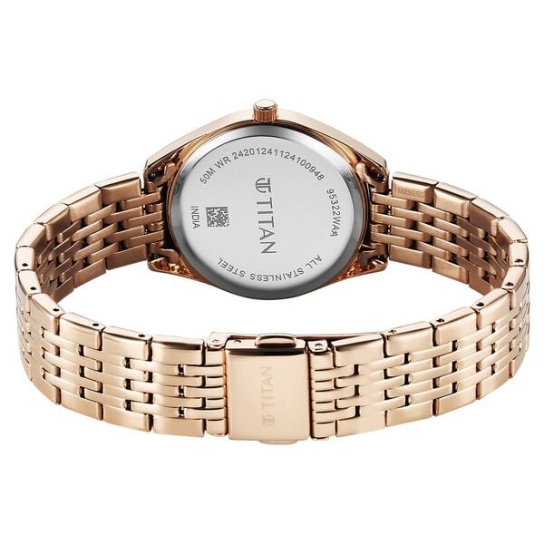 Titan Workmode Quartz Analog Silver Dial Stainless Steel Strap Women Watches, 95322WM01
