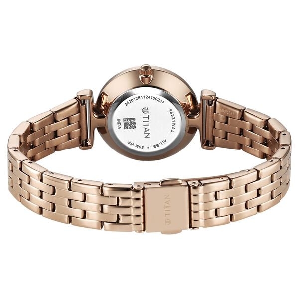 Titan Workmode Quartz Analog Silver Dial Stainless Steel Strap Women's Watch, 95321WM01