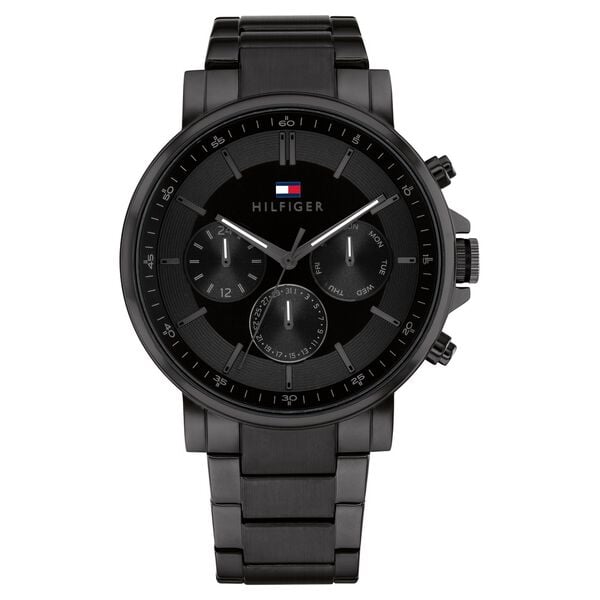 Tommy Hilfiger Multifunction Black Stainless Steel Strap for Men's Watch, TH1710590