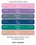 Wrap and Stick Clothing Name Labels - 40 Pack